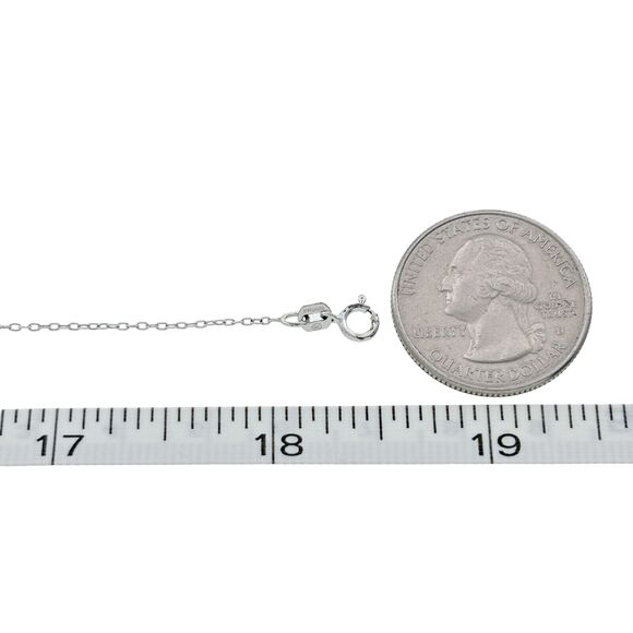 Vintage Italy SU Sterling Silver 925 0.8mm Cable Chain Necklace 18.5" - Picture 2 of 3